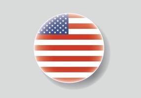 bandiera di America come il giro lucido icona. pulsante con America bandiera vettore