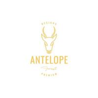testa antilope lungo corno cervo correre veloce foresta savana erba logo design vettore icona illustrazione modello