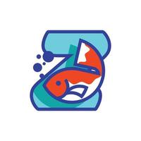 alfabeto z pesce logo vettore