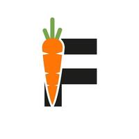 iniziale lettera f carota icona design vettore modello. carota logo basato alfabeto