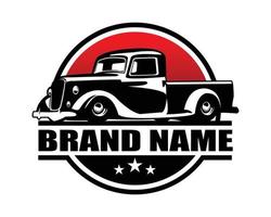 1935 camion silhouette logo. isolato bianca sfondo Visualizza a partire dal lato. migliore per distintivi, emblemi, icone, design adesivi, industriale camion. a disposizione eps 10. vettore