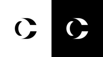 attività commerciale logo monogramma c lettera iniziale nero e bianca icona illustrazione stile disegni modelli vettore