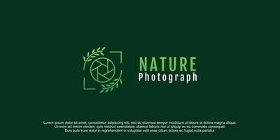 fotografia logo con natura concetto design icona illustrazione vettore