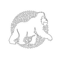 continuo uno curva linea disegno astratto arte. gorilla è robusto e potente. singolo linea modificabile ictus vettore illustrazione di selvaggio animale per logo, parete arredamento, boho manifesto Stampa