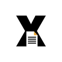 lettera X carta documento logo vettore modello semplice concetto