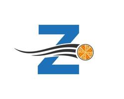iniziale lettera z bar ristorante logo con Pizza concetto vettore modello