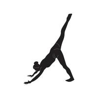 yoga nero bianca silhouette vettore Immagine