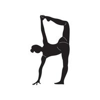 yoga nero bianca silhouette vettore Immagine