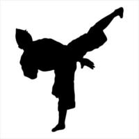 illustrazione di silhouette combattente silat karatè Muay Thai vettore