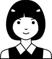 donna ragazza avatar utente persona persone peso corto capelli semi solido trasparente vettore