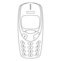 classico tastiera mobile telefoni colorazione pagine vettore, colorazione pagine per bambini. vettore