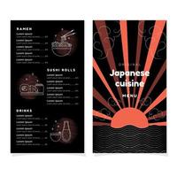 giapponese cucina menù, minimalista ristorante menù, moderno giapponese ristorante menù, giapponese menù, elegante menù, ristorante menù vettore