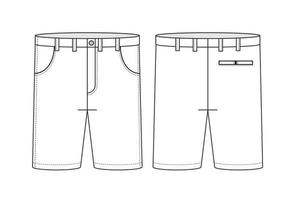 linea arte design di Uomini pantaloncini vettore modello