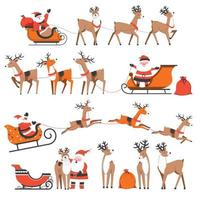 Santa Claus e renne su Natale vacanze vettore