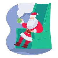 Santa Claus potabile caldo tè bevande vettore