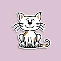 vettore di disegno adesivo gatto animale carino