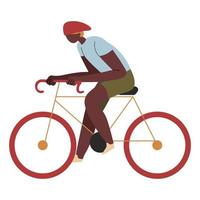 personaggio equitazione bicicletta nel città o cittadina, trasporto si intende