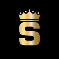 lettera S beneficenza corona logo design con unità simbolo vettore modello