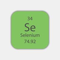 simbolo del selenio. elemento chimico della tavola periodica. illustrazione vettoriale. vettore