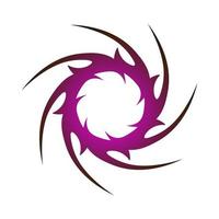 simbolo creativo unico cerchio acuto avvolto in colore viola scuro vettore