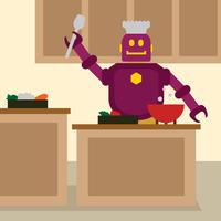 Un cuoco robot vettore