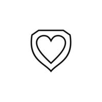cuore scudo logo vettore con Linea artistica stile.