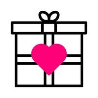 regalo icona duotone nero rosa stile San Valentino illustrazione vettore elemento e simbolo Perfetto.