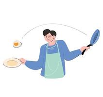 personaggio persone cucinando vettore illustrazione