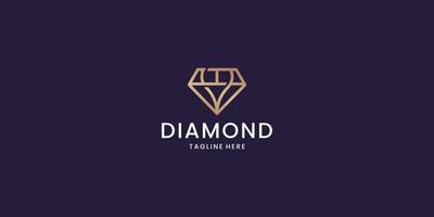 diamante icona nel piatto stile. logo design modello vettore