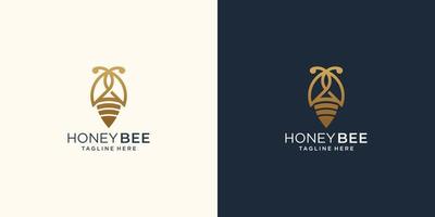 minimalista miele ape animali logo vettore. logo miele ape linea stile modello. vettore