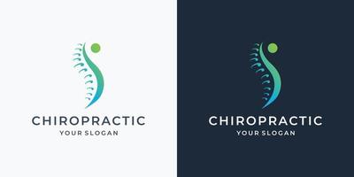 chiropratica, massaggio, indietro dolore e osteopatia icona logo design modello