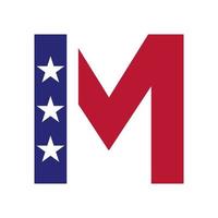 iniziale lettera m americano logo per attività commerciale, aziendale e azienda identità. Stati Uniti d'America americano logo vettore