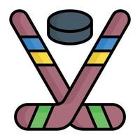 ghiaccio hockey bastoni con disco vettore icona design