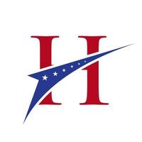 iniziale lettera h americano logo per attività commerciale, aziendale e azienda identità. Stati Uniti d'America americano logo vettore