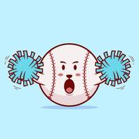 carino baseball palla rallegrare capi cartone animato personaggio illustrazione vettore