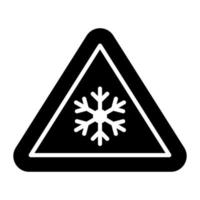 fiocco di neve su tavola avvertimento cartello di nevicata vettore