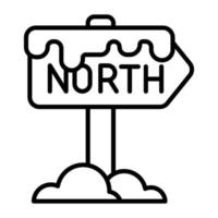 nord polo direzione cartello tavola vettore icona