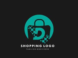 vettore shopping Borsa isolato cerchio con lettera d, veloce shopping icona , creativo veloce negozio, creativo veloce shopping logo modelli.