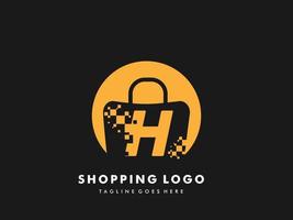 vettore shopping Borsa isolato cerchio con lettera h, veloce shopping icona , creativo veloce negozio, creativo veloce shopping logo modelli.