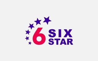 sei stella con numero logo design concetto, utilizzabile per anniversario logo, azienda eccetera vettore