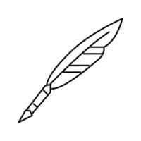 penna piuma morbido soffice linea icona vettore illustrazione