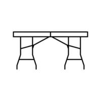 illustrazione vettoriale dell'icona della linea del tavolo pieghevole