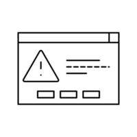 illustrazione vettoriale dell'icona della linea di errore dell'attività del computer