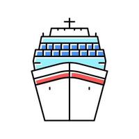 crociera nave rivestimento oceano trasporto colore icona vettore illustrazione