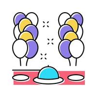 illustrazione vettoriale dell'icona del colore della decorazione del palloncino della festa della cena