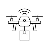 illustrazione vettoriale dell'icona della linea di consegna del drone