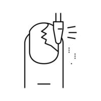 illustrazione vettoriale dell'icona della linea di macinazione delle unghie