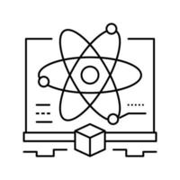 illustrazione vettoriale dell'icona della linea di disciplina della scuola di scienze