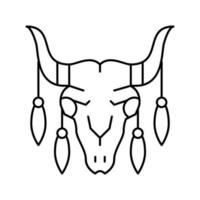 animale palella con boho decorazione linea icona vettore illustrazione