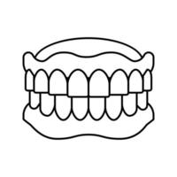 dentiera dentale cura linea icona vettore illustrazione